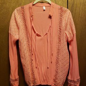 DRESSFO Orange Top with Front Ties